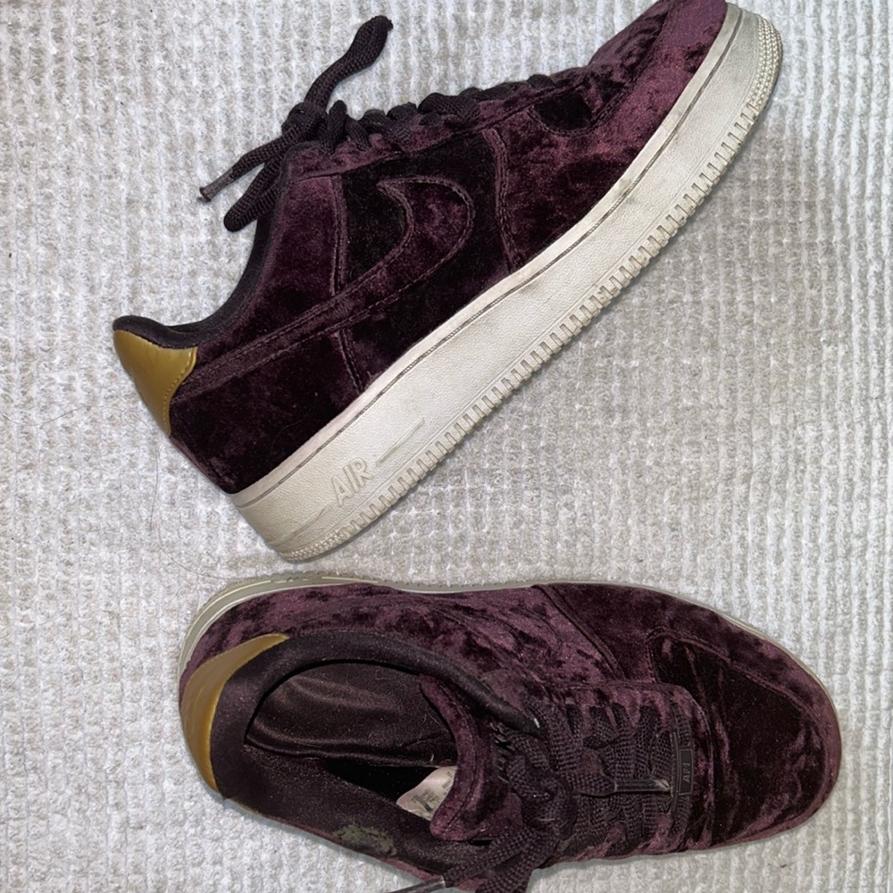Velvet plush Air Force ones